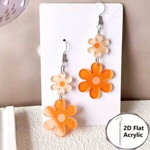 Acrylic Flower Connected Dangle Earrings Z207